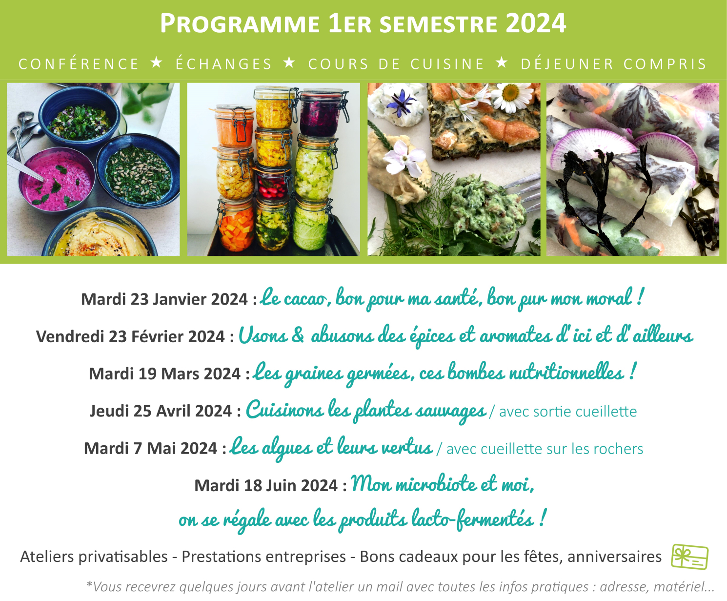 programme ateliers cuisine santé et naturo à pornic 2024