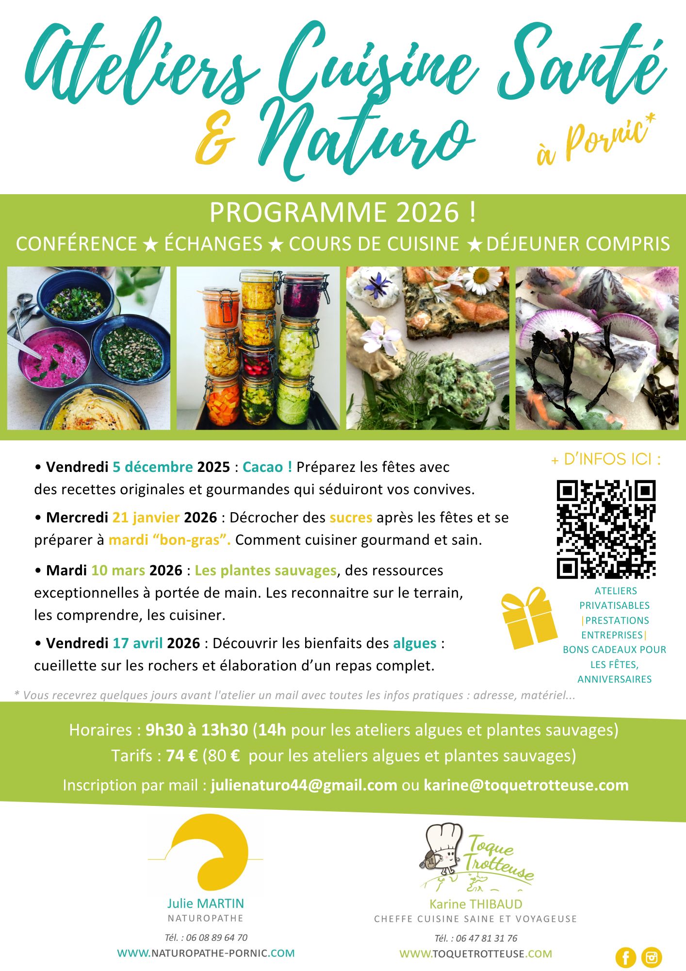 Ateliers cuisine santé & naturo à Pornic